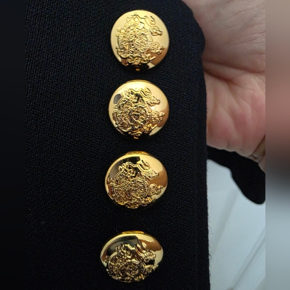 Lauren Ralph Lauren Vintage Navy Blue Blazer with Crest & Gold Buttons Size 6 - Picture 7 of 10